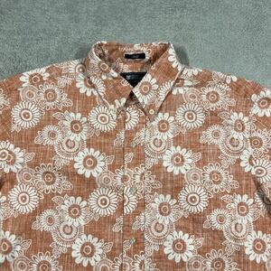 Reyn Spooner Hawaiian Shirt Mens Medium Floral Button Up Reverse Print Classic